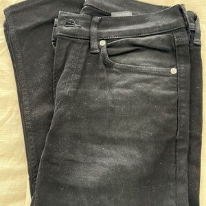 H&M Skinny Cropped Modular 3/4 Jeans, Distressed - Black, 31